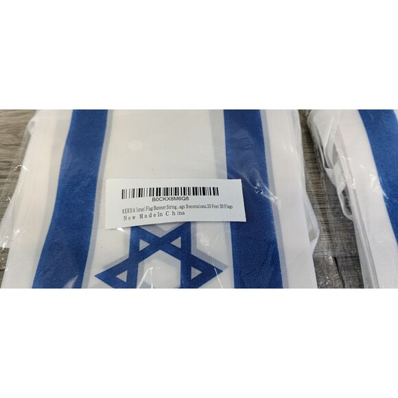 33Ft 30 Pcs Rectangle Israel Flags Pennant Banner - Mini Israeli String Banner - Picture 3 of 3